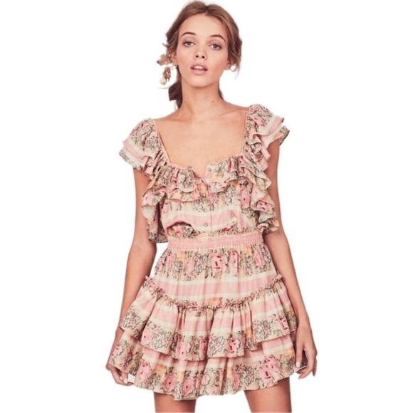 LOVESHACKFANCY Marina Dress Ribbon Coquette Dainty Feminine Cottage Size XS 0/2 - Picture 12 of 14